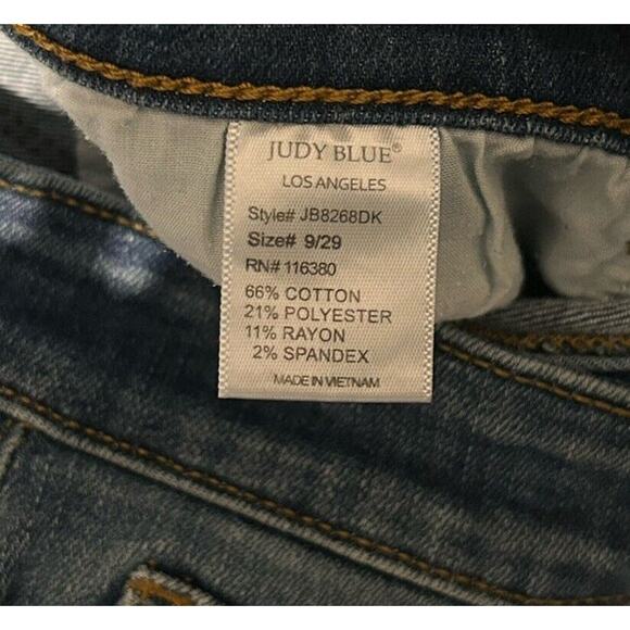 Judy Blue Jeans Womens 9/29 Skinny Fit Blue Denim Distressed Buffalo Plaid Patch - Picture 6 of 9